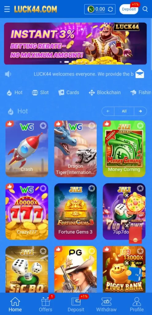 Luck44 Game App