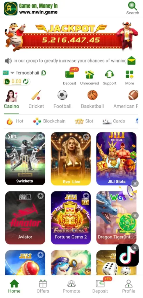 Mwin Game App